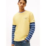 Tommy Jeans Bisiklet Yaka Baskılı Sarı Erkek T-Shirt DM0DM22318ZF0 Sarı T-Shirt - XL