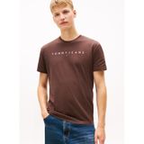 Tommy Jeans Bisiklet Yaka Baskılı T-Shirt, L, 5003340328, Kahve, Erkek