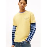 Tommy Jeans Bisiklet Yaka Baskılı T-Shirt, L, 5003340335, Sarı, Erkek