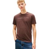 Tommy Jeans Bisiklet Yaka Baskılı T-Shirt, S, 5003340328, Kahve, Erkek