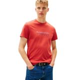 Tommy Jeans Bisiklet Yaka Baskılı T-Shirt, S, 5003340346, Kırmızı, Erkek