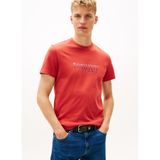 Tommy Jeans Bisiklet Yaka Baskılı T-Shirt, XL, 5003340346, Kırmızı, Erkek