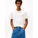 Tommy Jeans Bisiklet Yaka Baskılı T-Shirt, XL, 5003340353, Beyaz, Erkek