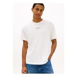 Tommy Jeans Bisiklet Yaka Düz Ekru Erkek T-Shirt DM0DM21110YBL Ekru T-Shirt