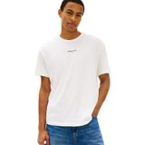 Tommy Jeans Bisiklet Yaka Düz T-Shirt, M, 5003340360, Ekru, Erkek
