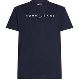 Tommy Jeans Bisiklet Yaka Koyu Lacivert Erkek T-Shirt DM0DM20744C1G Tjm Reg Lınear Logo