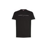 Tommy Jeans Bisiklet Yaka Siyah Erkek T-Shirt DM0DM20744BDS TJM REG LINEAR LOGO