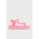 Tommy Jeans Cırtlı Platform Sandalet Bayan Sandalet EN0EN02466 Tıc - Pembe