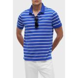 Tommy Jeans Çizgili Pamuklu Regular Fit Düğmeli Polo Yaka T Shirt Erkek Polo Yaka T Shirt DM0DM22708 C8O - Mavi