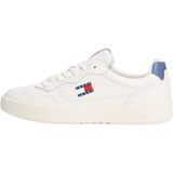 Tommy Jeans Cupsole Essential erkek spor ayakkabısı, deri, Gri Mavi An, 40 EU
