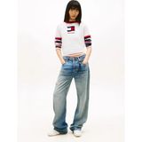 Tommy Jeans Ekru Kadın T-Shirt Tjw Reg Novelty Rınger Ext