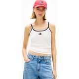 Tommy Jeans Ekru Kadın T-Shirt TJW SLIM BADGE STRAPPY TOP