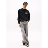 Tommy Jeans Erkek Bisiklet Yaka Sweatshirt, Siyah, M Beden