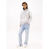 Tommy Jeans Erkek Kapüşonlu Sweatshirt, Açık Gri, S Beden