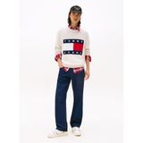 Tommy Jeans Erkek Regular Fit Bisiklet Yaka Logolu Kazak, Bej