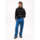 Tommy Jeans Erkek Regular Fit Kapüşonlu Logolu Pamuklu Sweatshirt, Siyah, S