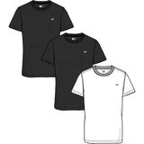 Tommy Jeans Erkek S/S tişört, Çoklu (Siyah/Siyah/Ekru), S