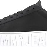 Tommy Jeans Erkek Tommy Jeans Leather Outsole Spor Ayakkabı, Black, 44 EU