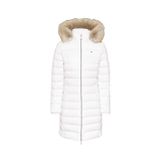 Tommy Jeans Faux Fur ile Kadın Temel Kapşonlu Aşağı Ceket, beyaz (beyaz), S