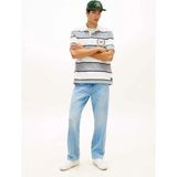 Tommy Jeans Gri Erkek Standart Çizgili Polo T-Shirt DM0DM22702Q13 Gri Polo T-Shirt