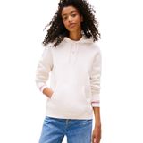Tommy Jeans Kadın Kapüşonlu, Baskılı Sweatshirt, Beyaz, S