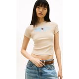 Tommy Jeans Kadın TIŞÖRT-DW0DW22272 - Bej - L