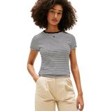 Tommy Jeans Kadın tişörtü, kısa kollu, Essential Rib Slim Fit