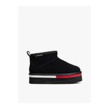Tommy Jeans Kadın Tjw Flatform Snow Boot Süet En0en02841Hibrit Çizme, Siyah, 39 EU