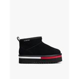Tommy Jeans Kadın Tjw Flatform Snow Boot Süet En0en02841Hibrit Çizme, Siyah, 40 EU