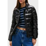 Tommy Jeans Kapitoneli Slim Fit Dik Yaka Su Itici Parlak Şişme Mont Bayan Mont DW0DW21618 Bds - XL - Siyah