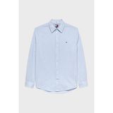 Tommy Jeans Keten ve Pamuk Karışımlı Uzun Kollu Gömlek Erkek Gömlek DM0DM22761 C3Q - Açık Mavi - 3XL