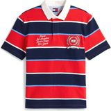 Tommy Jeans Kırmızı Erkek Standart Fit Çizgili Polo T-Shirt DM0DM22702XL8 Kırmızı Polo T-Shirt