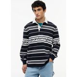 Tommy Jeans Lacivert Erkek Relaxed Çizgili Polo T-Shirt DM0DM23164C1G Tjm Rlx Branded Strı - Lacivert - Beyaz