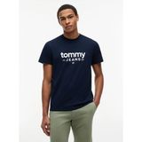 Tommy Jeans Lacivert Erkek Slim Fit Logo Baskılı T-Shirt DM0DM23376C1G Tjm Slım Graphıc Tee - Koyu Lacivert