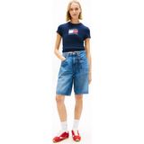 Tommy Jeans Lacivert Kadın T-Shirt Tjw Slım Wavy Flag Tee Ext