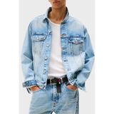 Tommy Jeans Logo Nakışlı Pamuklu Regular Fit Klasik Yaka Kot Ceket Erkek KOT CEKET DM0DM21242 1A5
