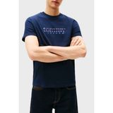 Tommy Jeans Logolu % 100 Pamuk Slim Fit Bisiklet Yaka T Shirt Erkek T Shirt DM0DM22333 C1G - Lacivert - 2XL
