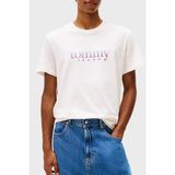 Tommy Jeans Logolu % 100 Pamuk Slim Fit Bisiklet Yaka T Shirt Erkek T Shirt DM0DM22333 Ybh - Beyaz - 2XL