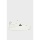 Tommy Jeans Logolu Deri Sneaker Ayakkabı Bayan Ayakkabı EN0EN02815 Ybl - Beyaz