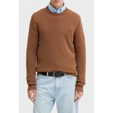 Tommy Jeans Logolu Pamuklu Slim Fit Bisiklet Yaka Örme Kazak Erkek Kazak DM0DM21787 Gvp - Kahverengi