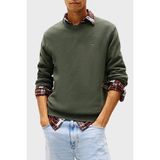 Tommy Jeans Logolu Pamuklu Slim Fit Bisiklet Yaka Örme Kazak Erkek Kazak DM0DM21787 Mrh - Koyu Yeşil