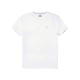 Tommy Jeans Marka Logolu Erkek Beyaz T-shirt Dar Kalıp Organik Pamuk Yazlık-7305 Beyaz