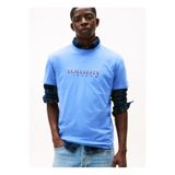 Tommy Jeans Mavi Erkek T-Shirt DM0DM22333C58 TJM SLIM ENTRY DNA SS