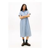 Tommy Jeans Mavi Kadın Gömlek Elbise TJW MAXI LINEN BLEND SHIRT DRESS