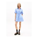 Tommy Jeans Mavi Kadın Gömlek Elbise TJW MINI STRIPE SHIRT DRESS
