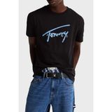 Tommy Jeans Pamuk Regular Fit Bisiklet Yaka Logolu T Shirt Erkek T Shirt DM0DM21109 Bds - Siyah - XL