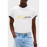 Tommy Jeans Pamuk Regular Fit Grafiti Logolu T Shirt Erkek T Shirt DM0DM20817 Ybl - Beyaz