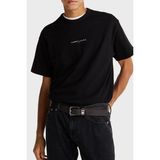 Tommy Jeans Pamuk Relaxed Fit Bisiklet Yaka T Shirt Erkek T Shirt DM0DM21110 Bds - Siyah