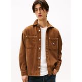Tommy Jeans Pamuklu Loose Fit Uzun Kollu Kadife Gömlek, S, DM0DM22016 GVP, Kahve, Erkek