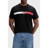 Tommy Jeans Pamuklu Regular Fit Logolu Bisiklet Yaka T Shirt Erkek T Shirt DM0DM22539 Bds - Siyah